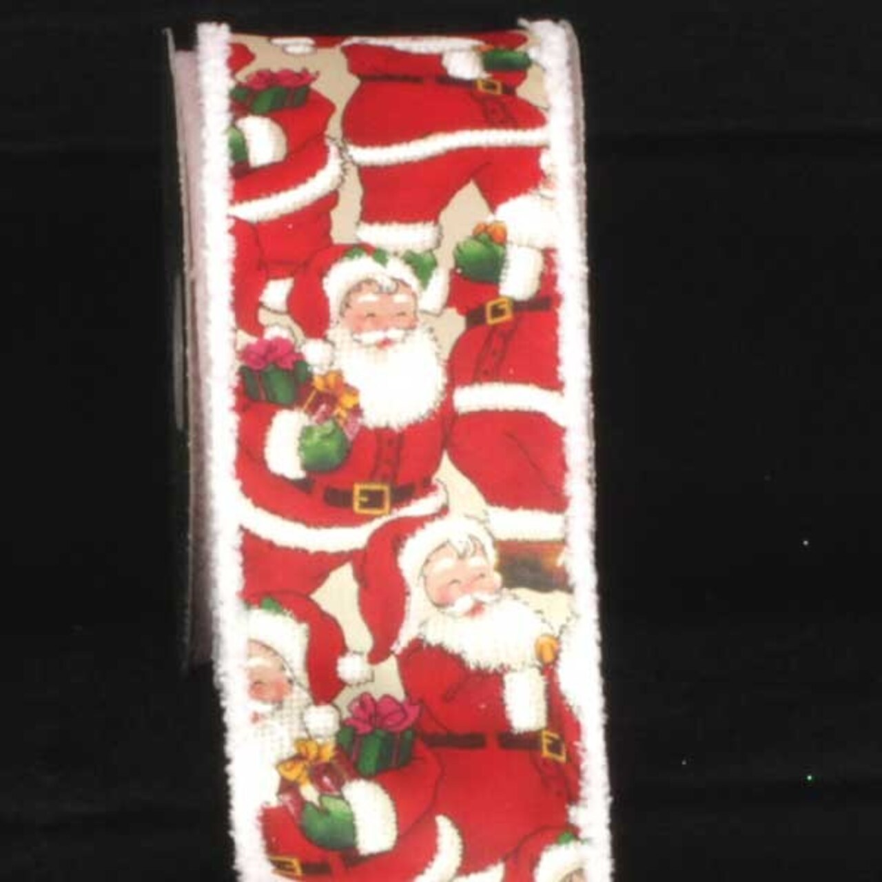 The Ribbon People Red and White Santa Printed Wired Craft Ribbon 3" x 20 Yards